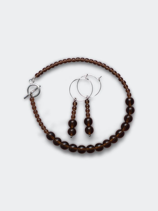 Kläm Stones Gittan Anklet Smoke Brown