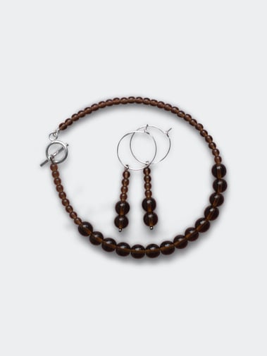 Kläm Stones Gittan Anklet Smoke Brown