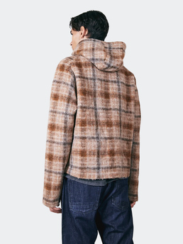 Brixtol Textiles Seven Hoodie Beige Check