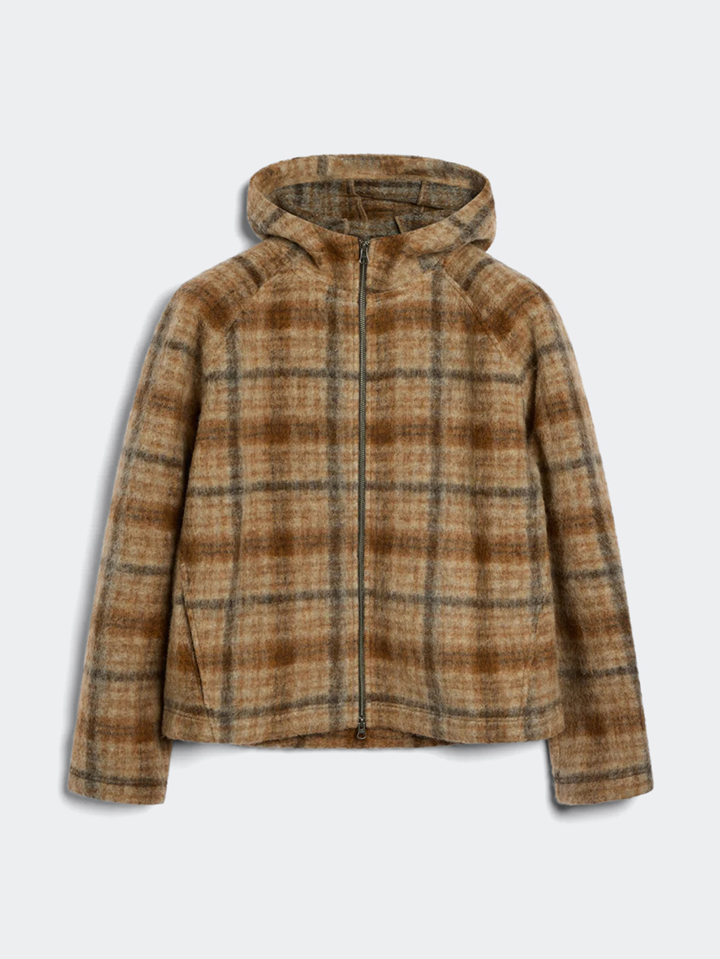 Brixtol Textiles Seven Hoodie Beige Check