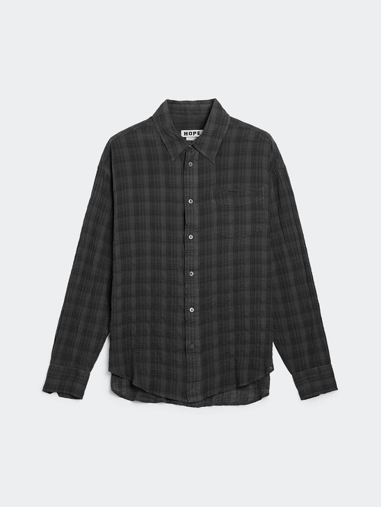 Hope Room Shirt Grey Check Voile