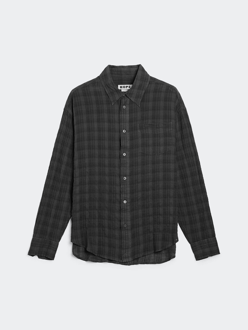 Hope Room Shirt Grey Check Voile