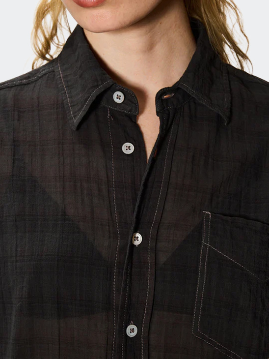 Hope Room Shirt Grey Check Voile