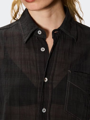 Hope Room Shirt Grey Check Voile