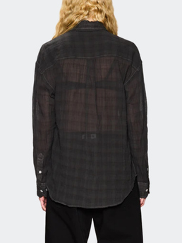 Hope Room Shirt Grey Check Voile
