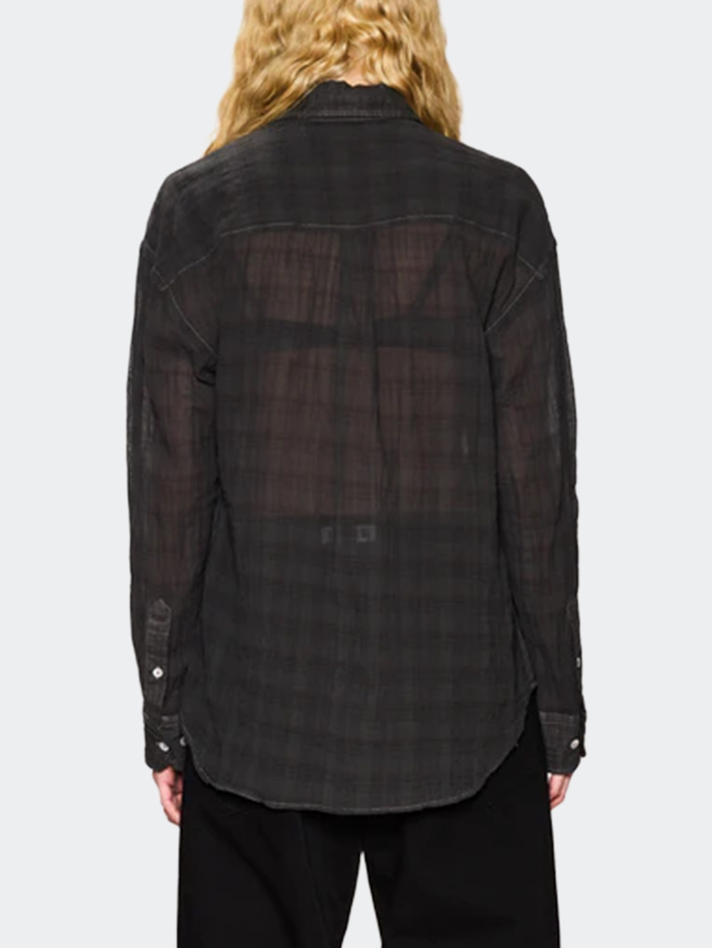 Hope Room Shirt Grey Check Voile