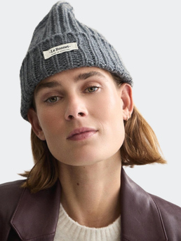 Le Bonnet Logo Beanie Slate Grey