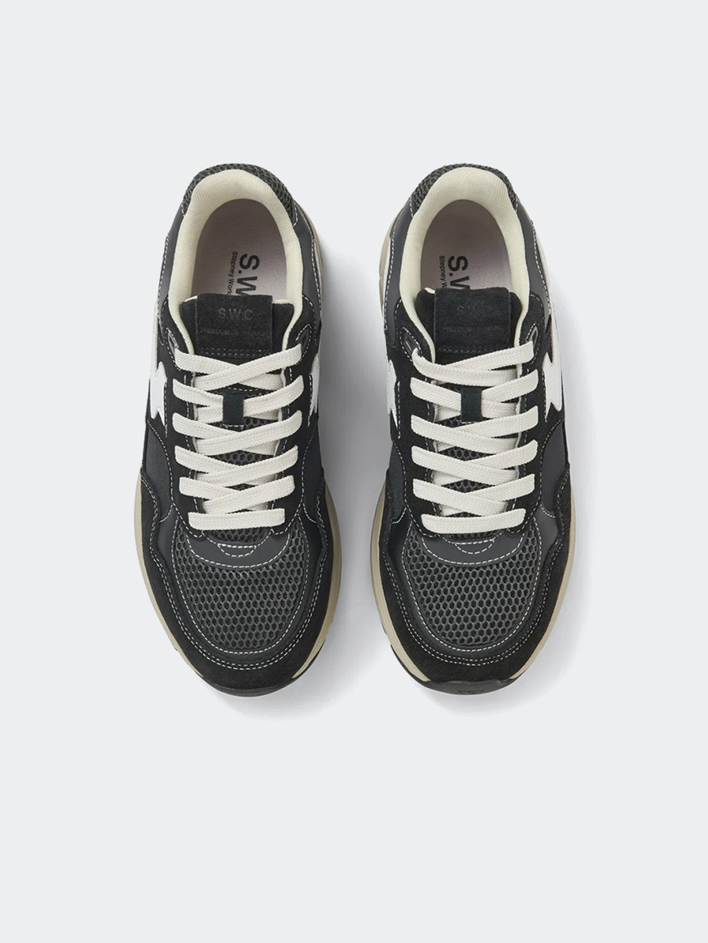 Stepney Workers Club Amiel S-Strike Suede Mix Black